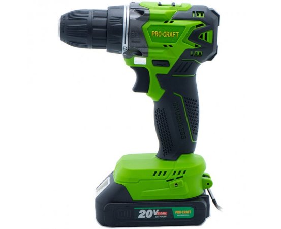 Procraft PA20BL aku bezuhlíková vrtačka 20V, 2x 2.0Ah