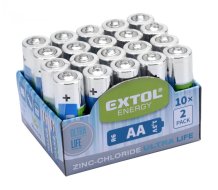 EXTOL ENERGY baterie zink-chloridové, 20ks, 1,5V AA (R6)