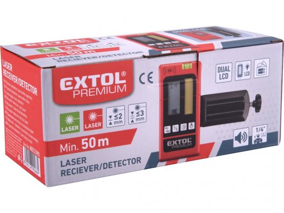EXTOL PREMIUM přijímač-detektor laser. paprsku, červeného i zeleného
