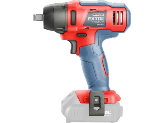 EXTOL PREMIUM utahovák rázový 1/2" aku SHARE20V, 180Nm, 20V Li-ion, bez baterie a nabíječky