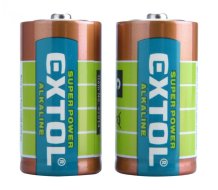 EXTOL ENERGY baterie alkalické, 2ks, 1,5V C (LR14)