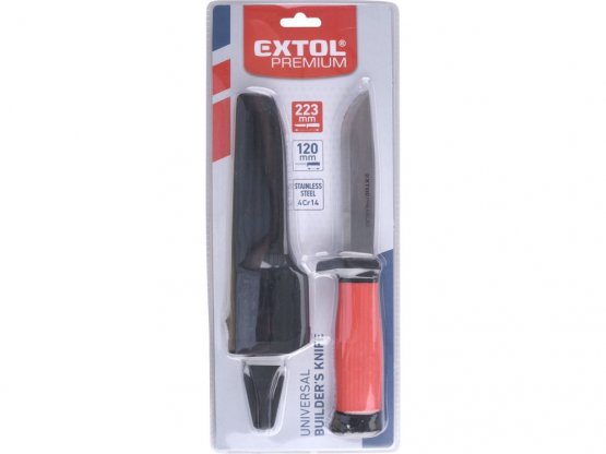 EXTOL PREMIUM nůž univerzální s plastovým pouzdrem, 223/120mm