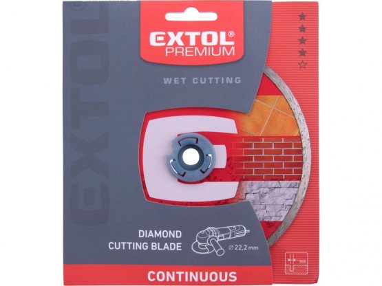 EXTOL PREMIUM kotouč diamantový řezný celoobvodový - mokré řezání, O 180x22,2x2,5mm