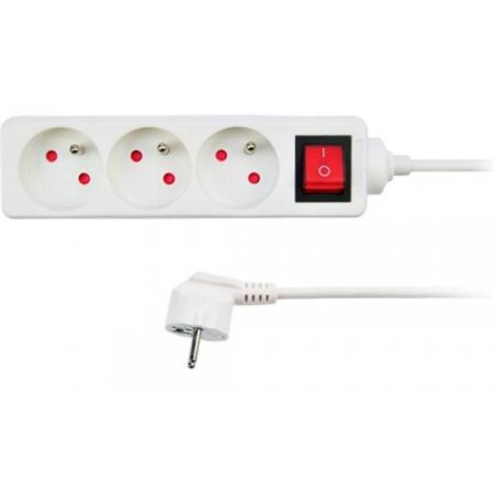 3z prodlužovací přívod, 2m, 3 x 1mm2, bílý, vypínač