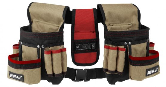 Dedra dvojdílný pás na nářadí 16 kapes textil