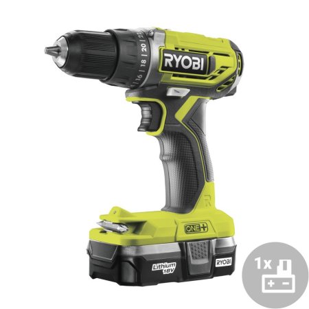 Aku vrtací šroubovák R18DD2-113G Ryobi, 18V