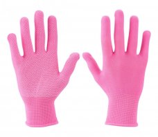 EXTOL LADY rukavice z polyesteru s PVC terčíky na dlani, velikost 7"