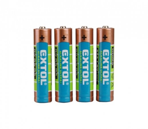 EXTOL ENERGY baterie alkalické, 4ks, 1,5V AAA (LR03)